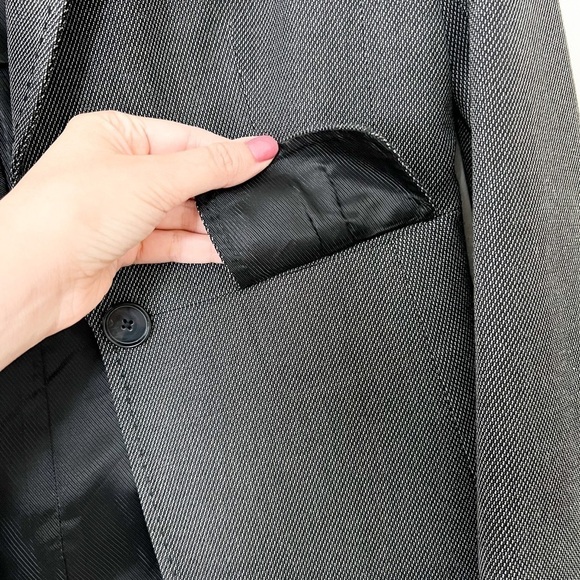 WHITE HOUSE BLACK MARKET Blazer Jacket Gray Black Size 4 - Picture 4 of 6